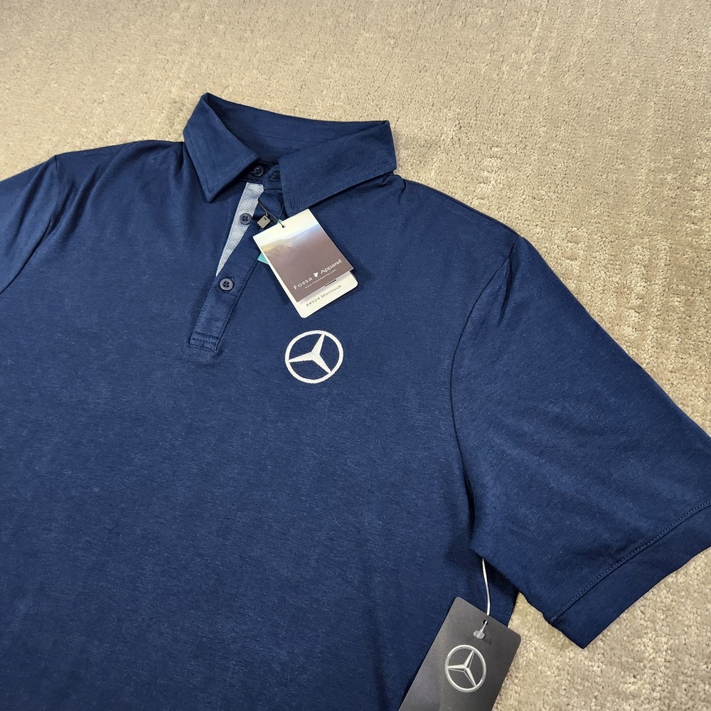 Mercedes Benz Polo Shirt Men Large Fossa Montauk Stretch Golf NEW
